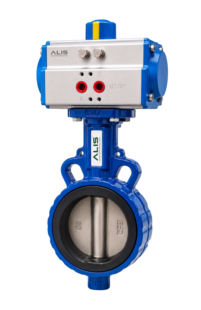 Pneumatic Wafer Type Butterfly Valve