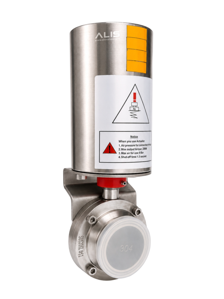 Pneumatic TC End Butterfly Valve