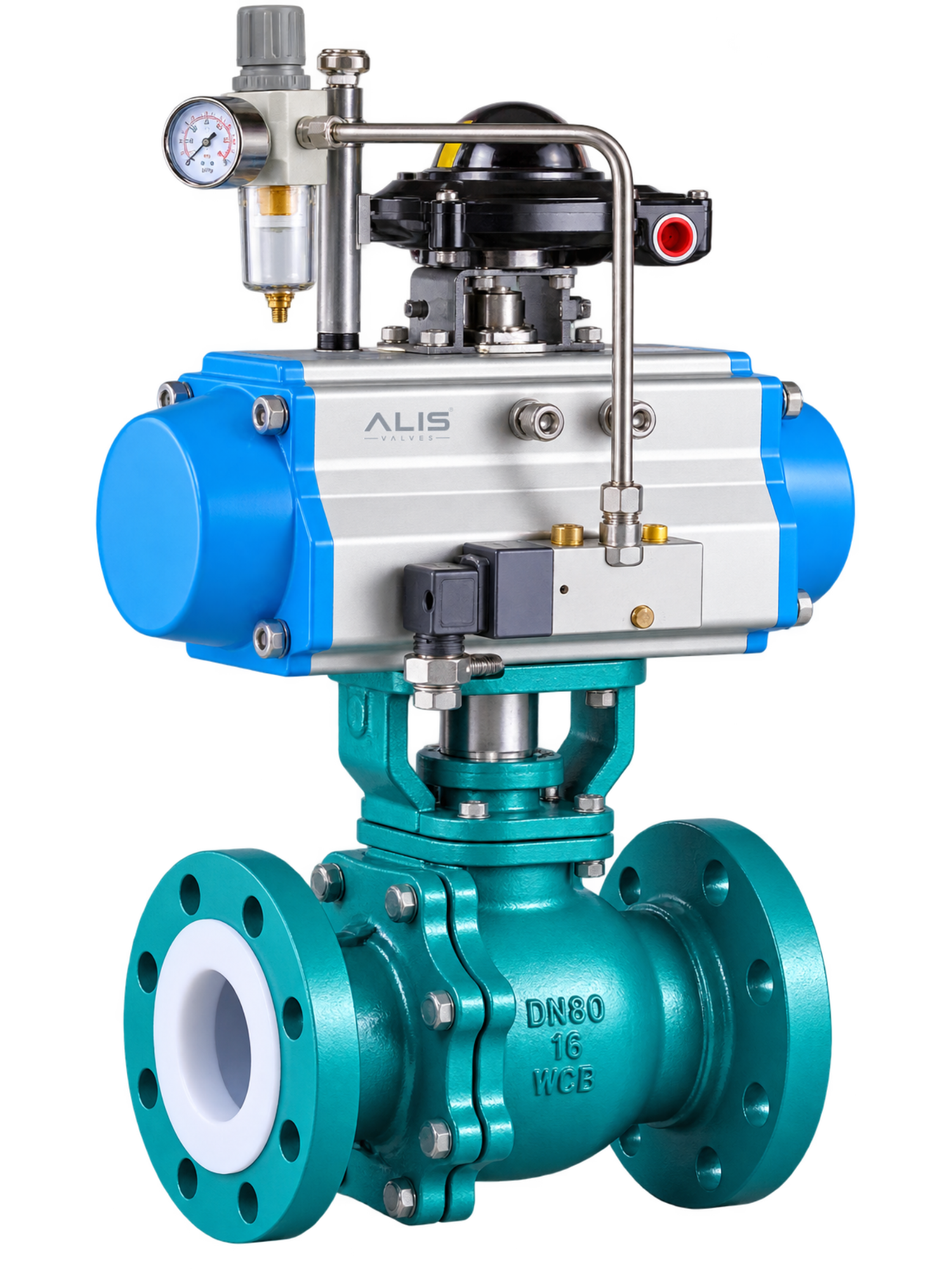 Pneumatic PFA PTFE Lined Ball Valve
