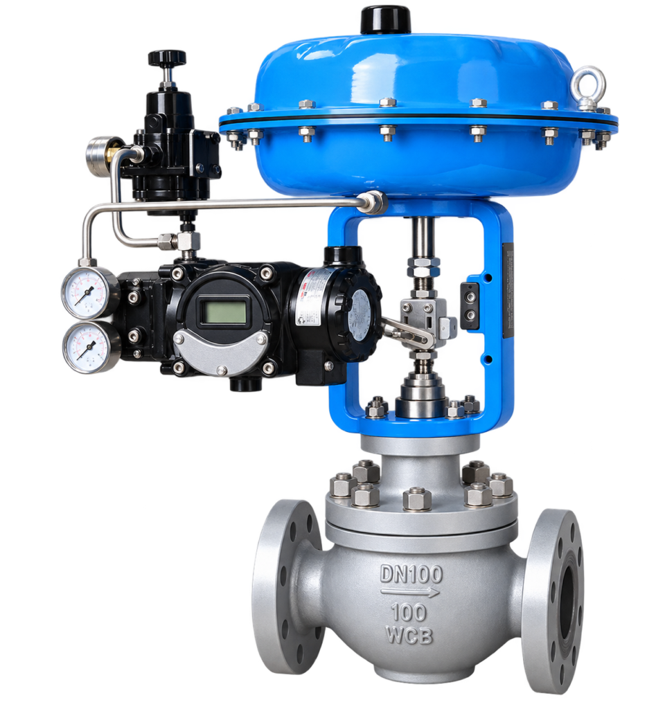 Cage Guided Pneumatic Actuated Control Valve