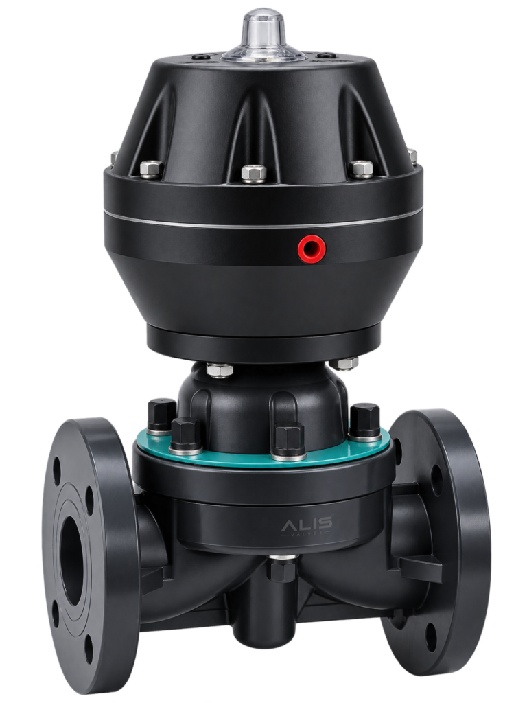 Pneumatic UPVC Flanged Diaphragm Valve