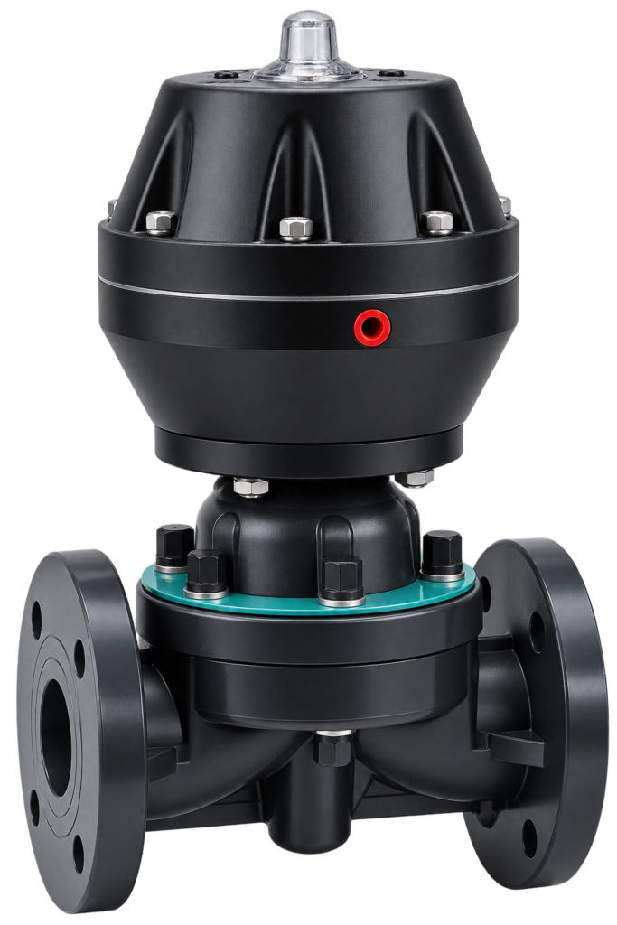Pneumatic UPVC Flanged Diaphragm Valve